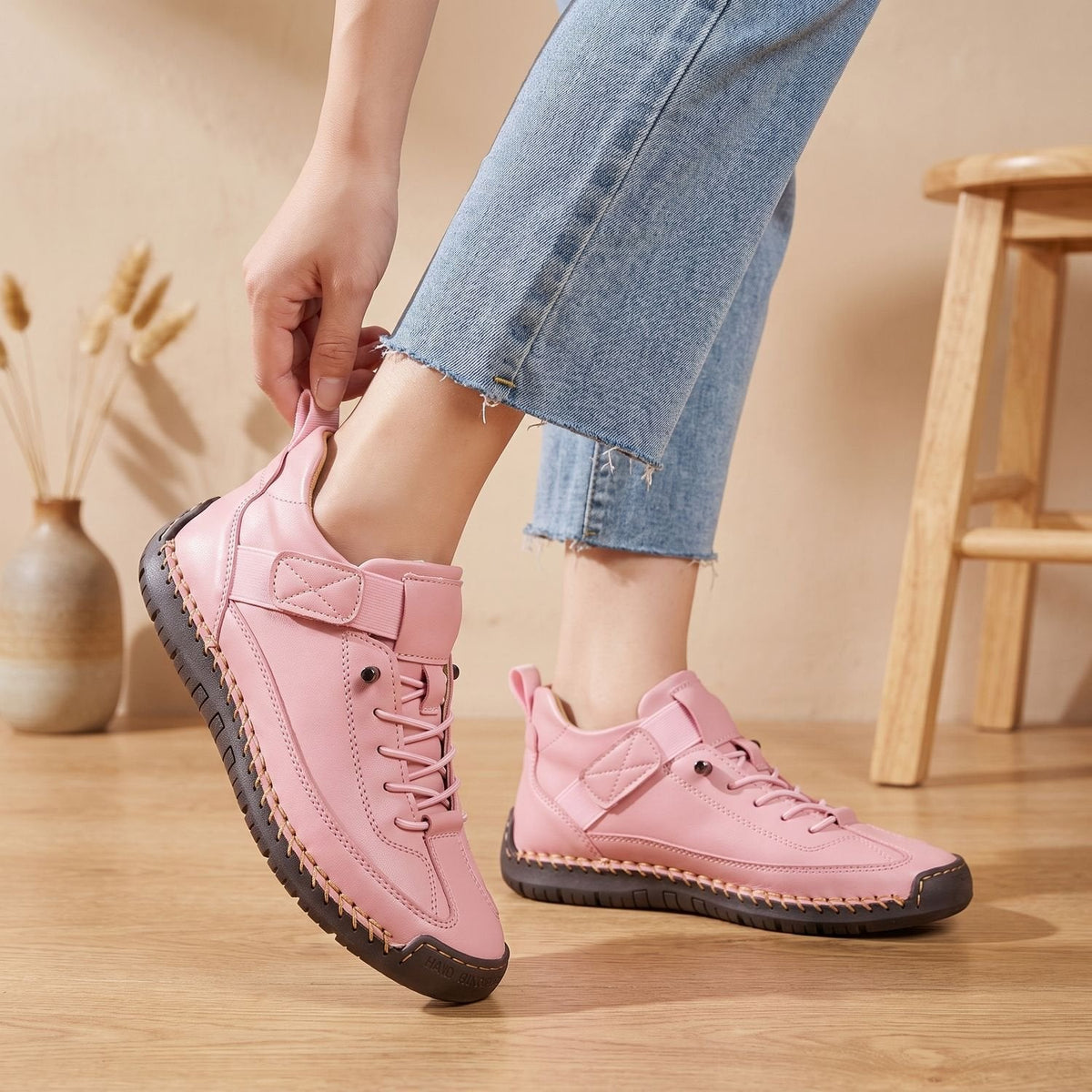 Eugenia-Ruth | Women's Lace-Up High-Top Cushioned Sneakers