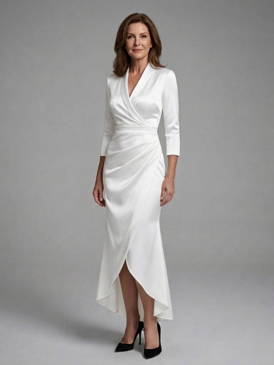 Valerie | Women's Long-Sleeve Modern Midi Dress