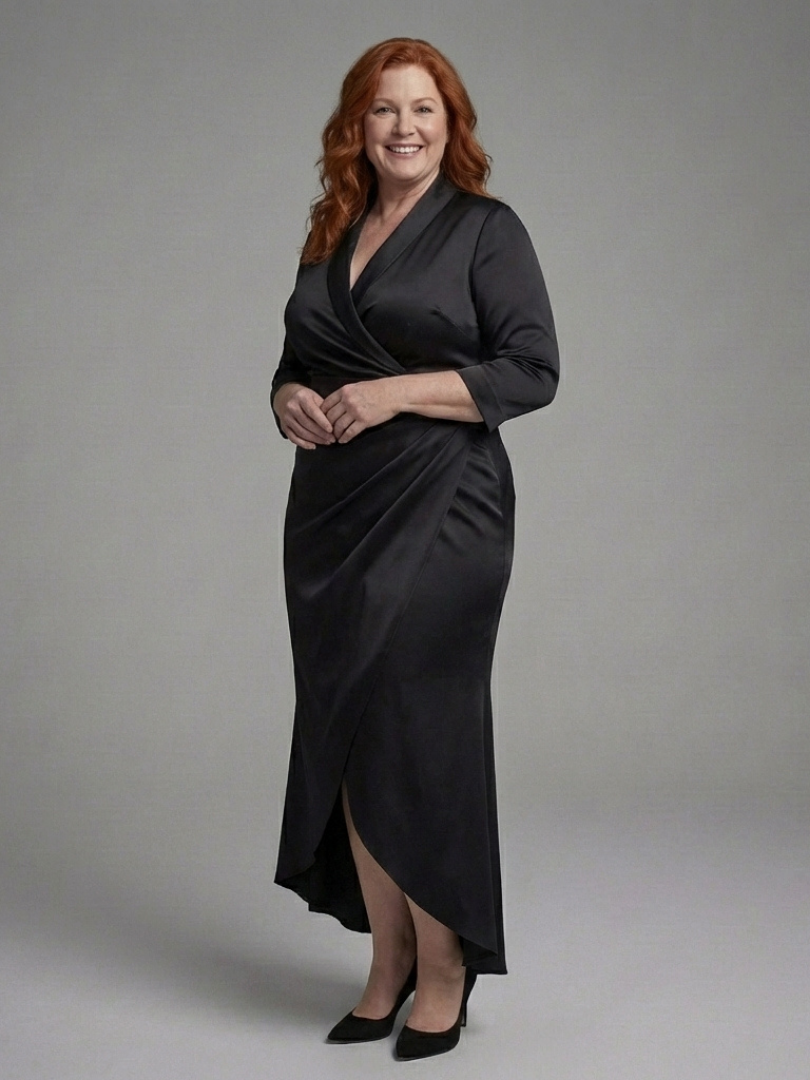 Valerie | Women's Long-Sleeve Modern Midi Dress