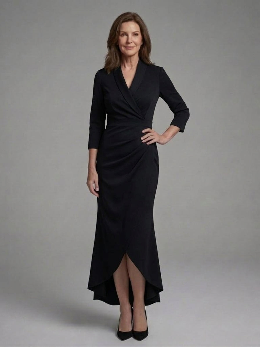 Valerie | Women's Long-Sleeve Modern Midi Dress