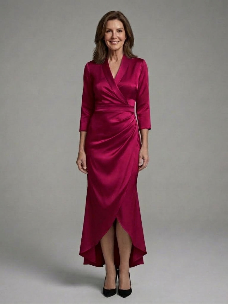 Valerie | Women's Long-Sleeve Modern Midi Dress