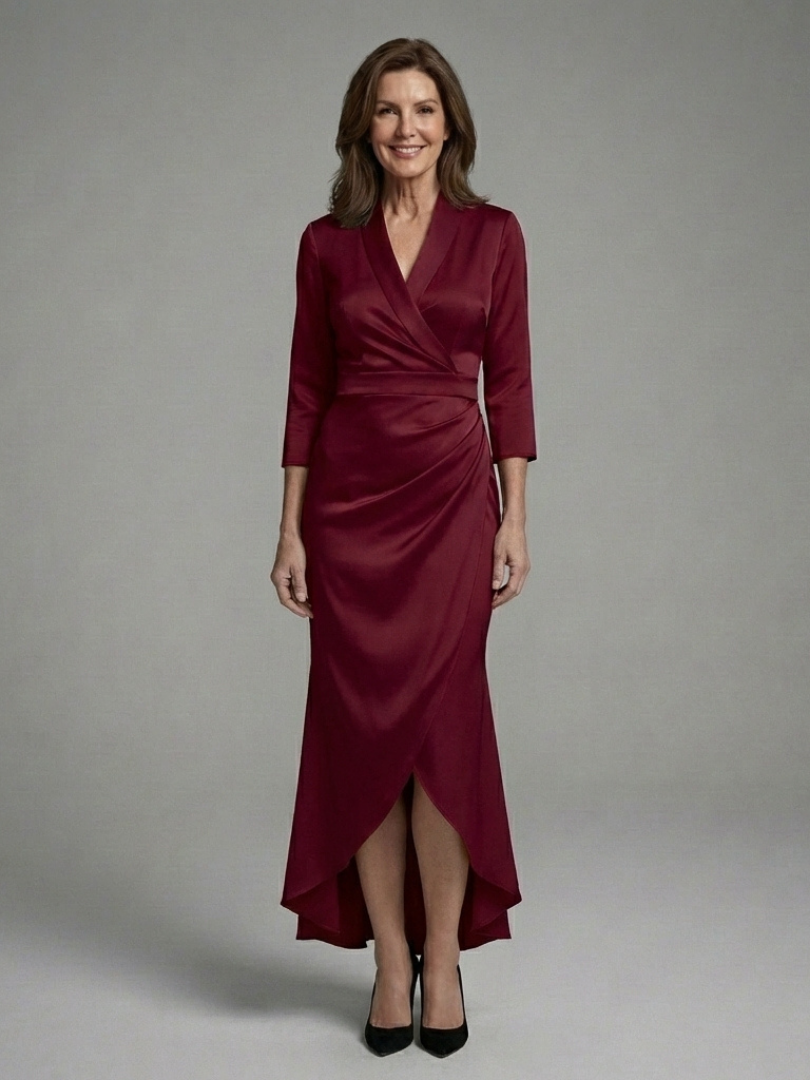 Valerie | Women's Long-Sleeve Modern Midi Dress