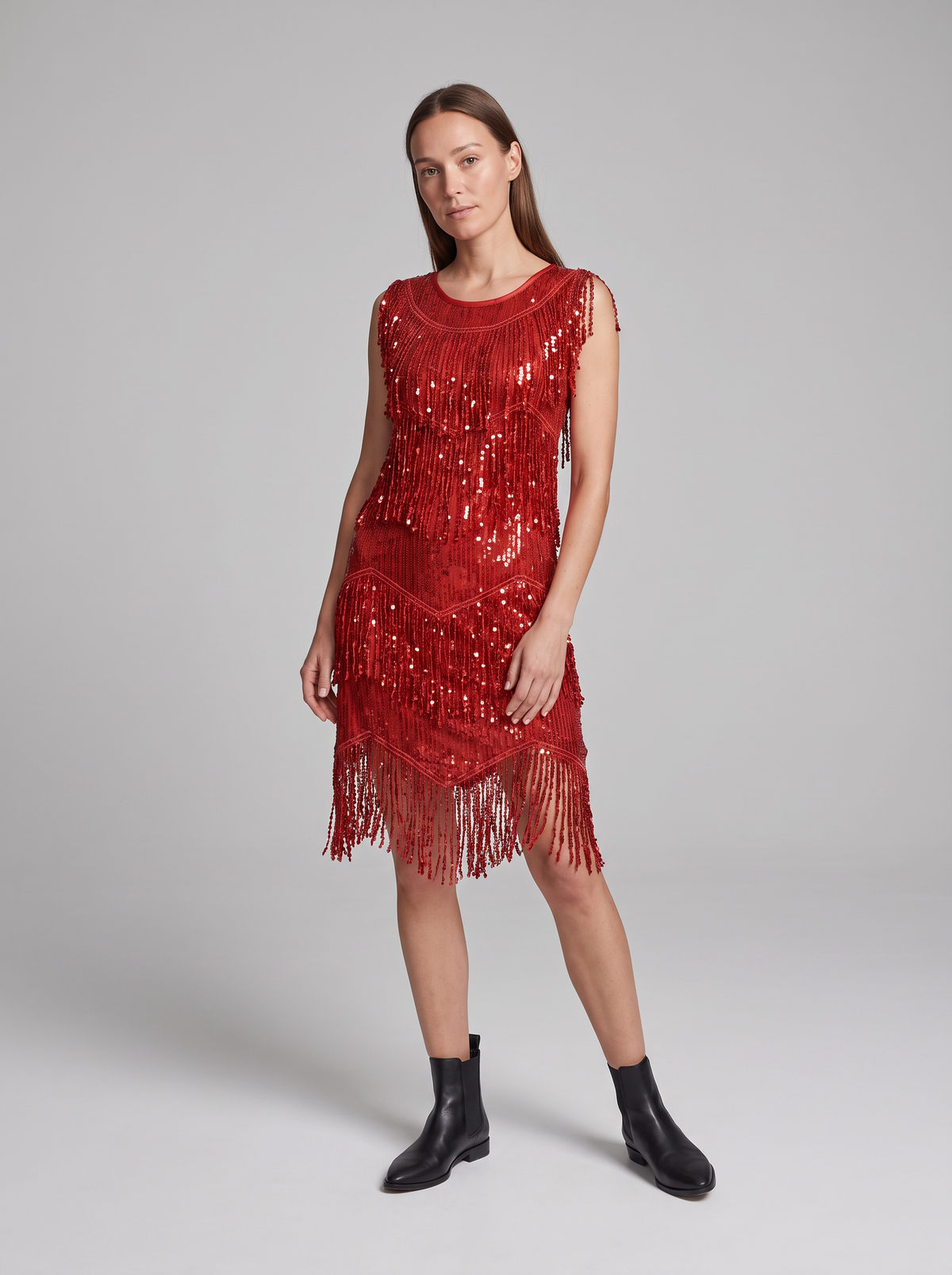 Louisa-Nella | Women's Long-Sleeve Sequin Mini Dress