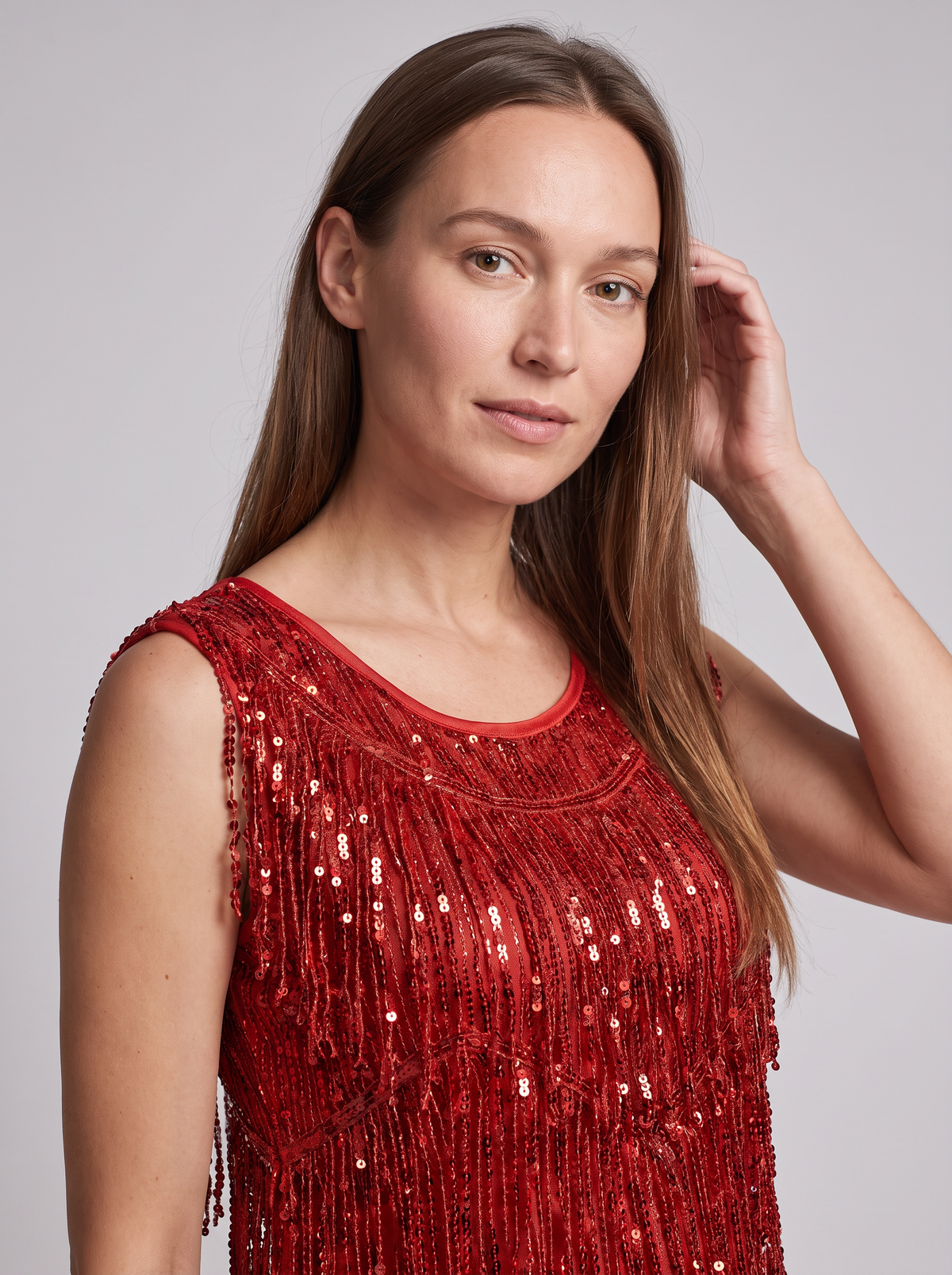 Louisa-Nella | Women's Long-Sleeve Sequin Mini Dress