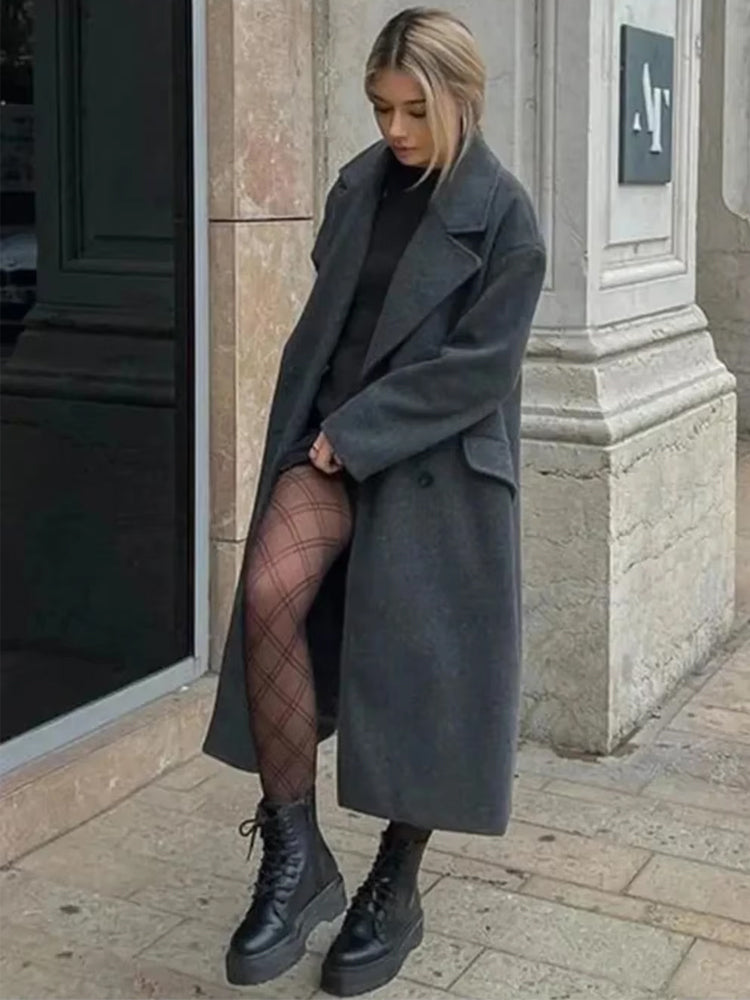 Stella-Astrid | Women's Longline Open-Front Trench Coat