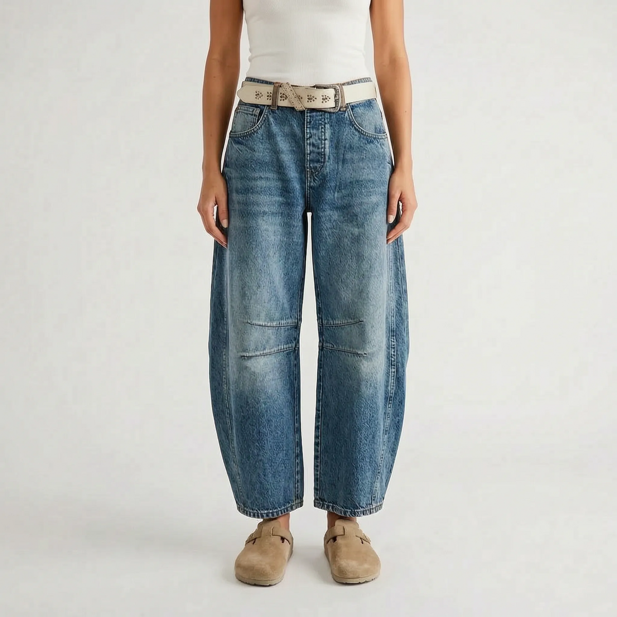 Wilhelmina-Rhea | Women's Low-Rise Baggy Barrel Jeans