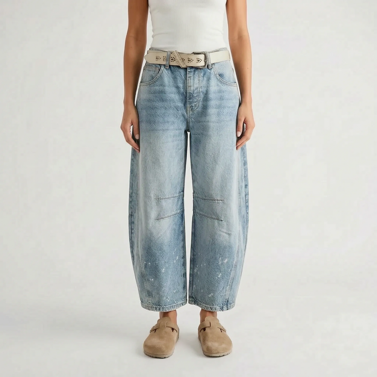 Wilhelmina-Rhea | Women's Low-Rise Baggy Barrel Jeans