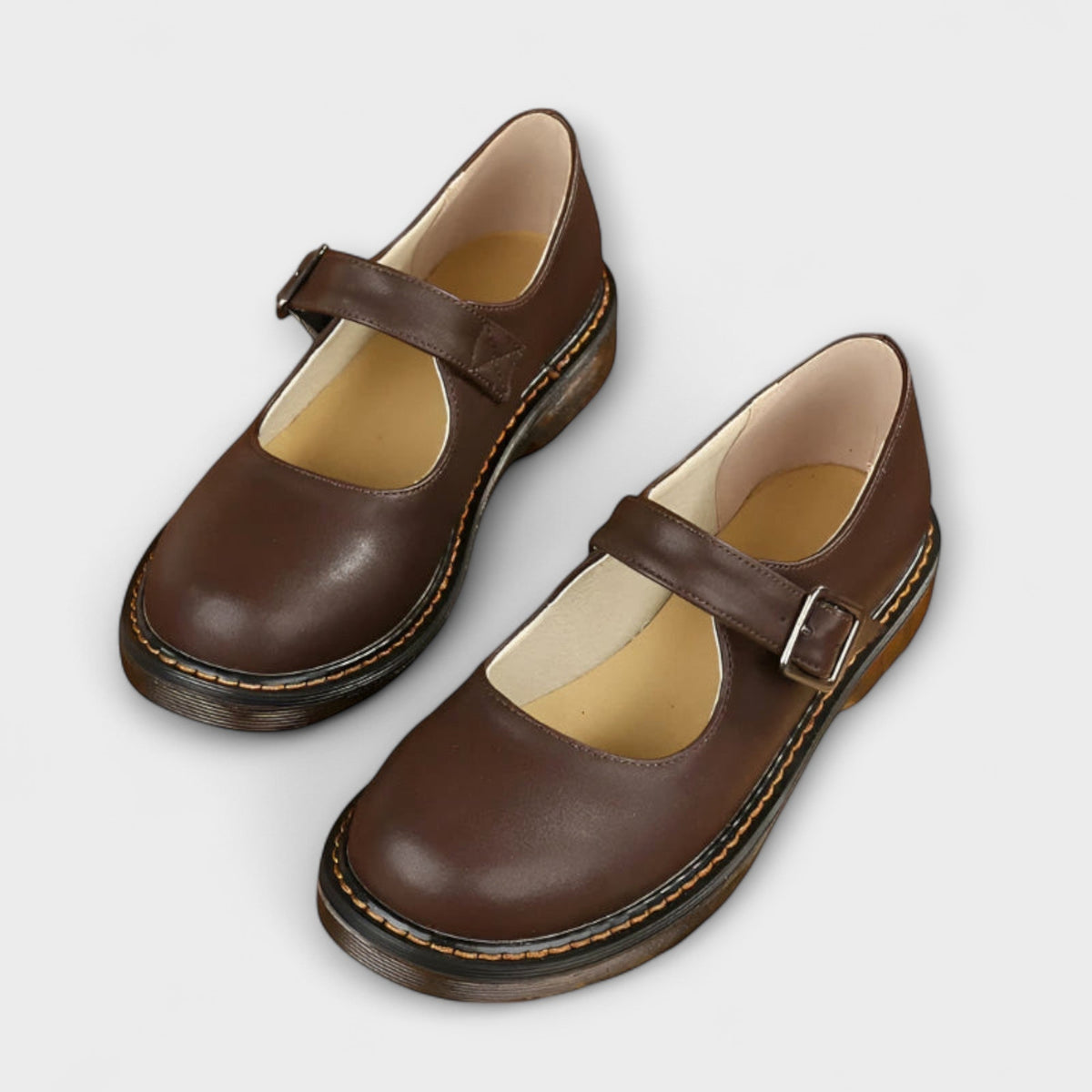 Beatrix-Ivy | Women's Mary Jane Buckle Strap Flats