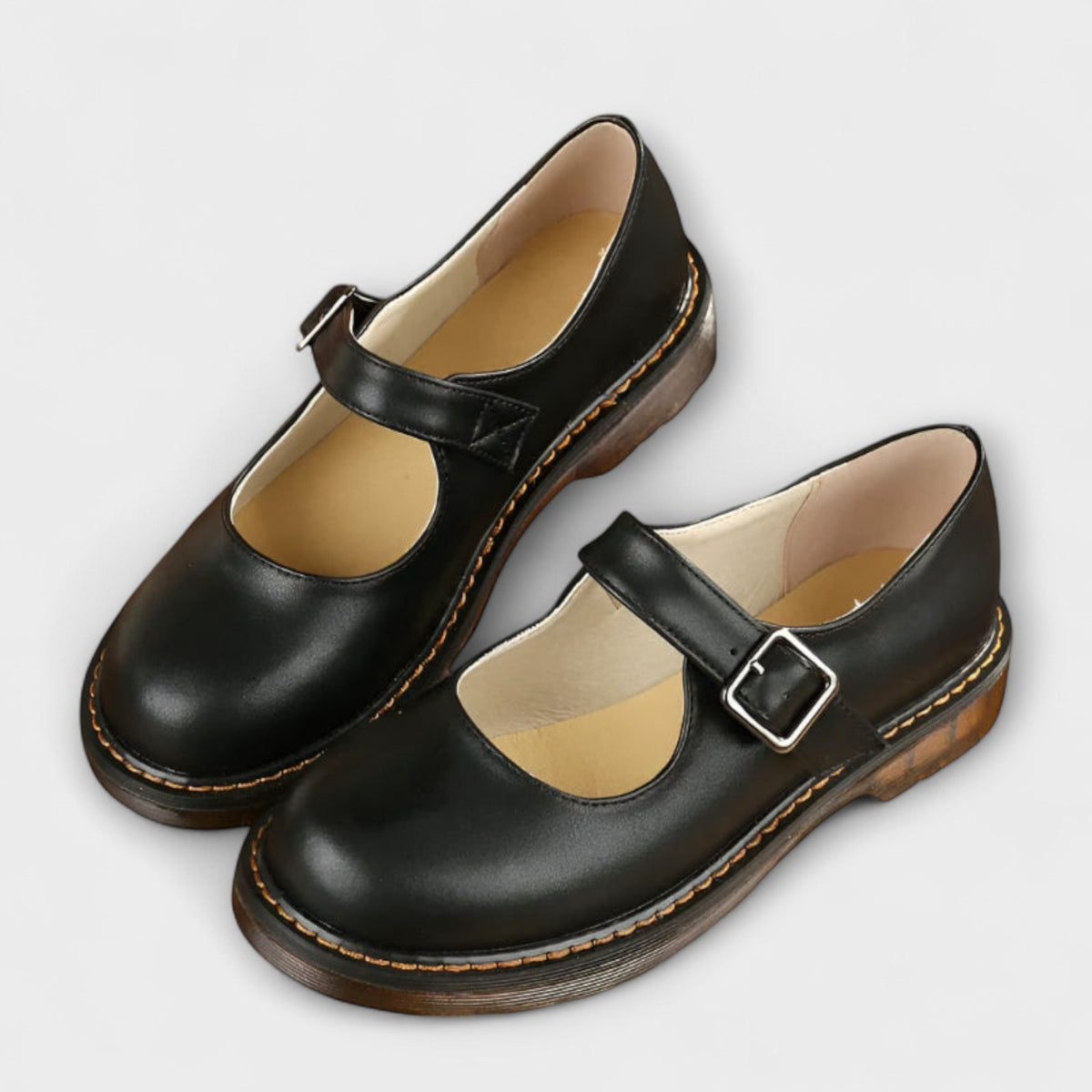 Beatrix-Ivy | Women's Mary Jane Buckle Strap Flats
