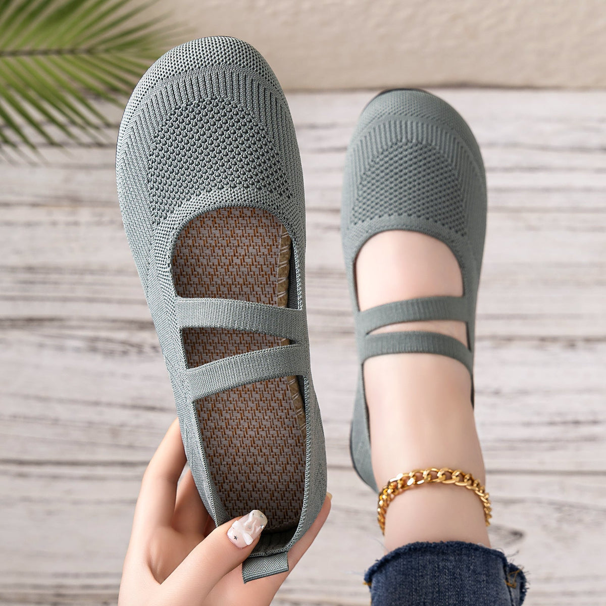 Edith | Women's Mary Jane Knit Slippers