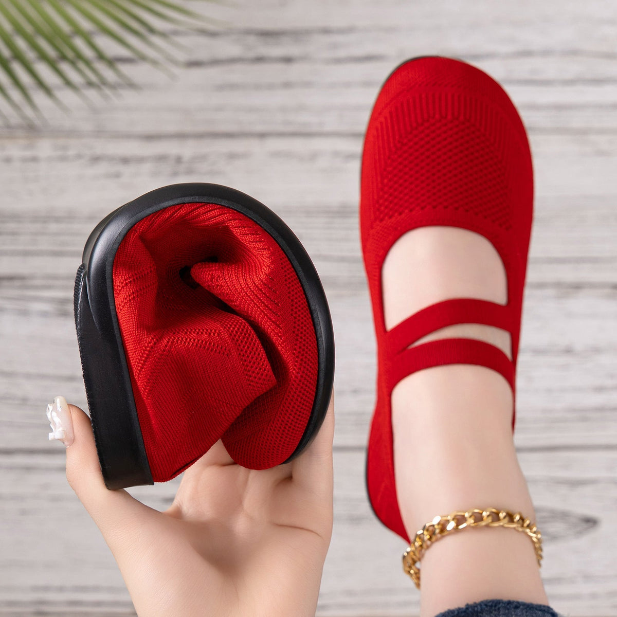 Edith | Women's Mary Jane Knit Slippers