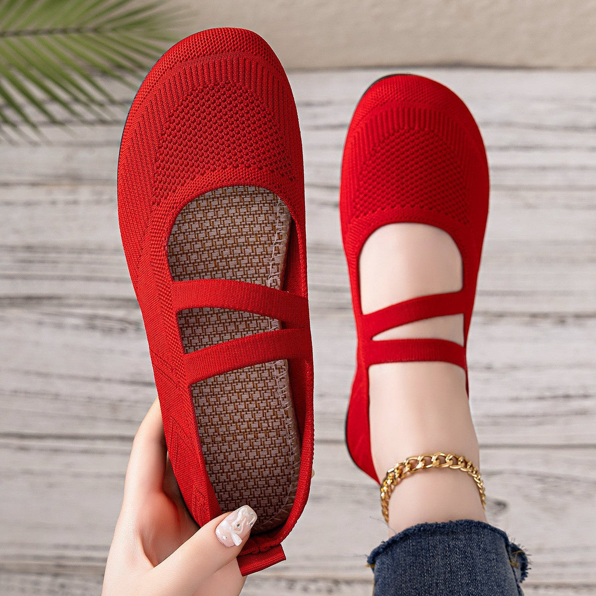 Edith | Women's Mary Jane Knit Slippers