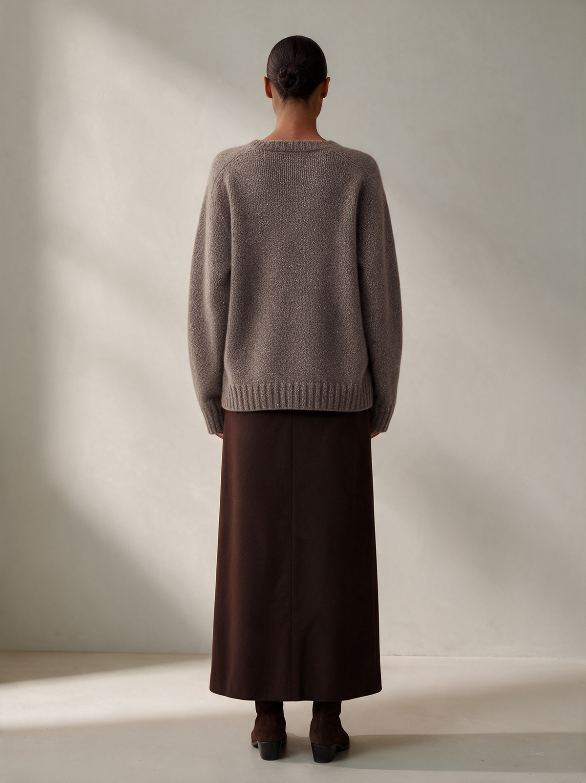 Phyllis-Estelle | Women's Off-Shoulder Knit Sweater & Maxi Skirt Set