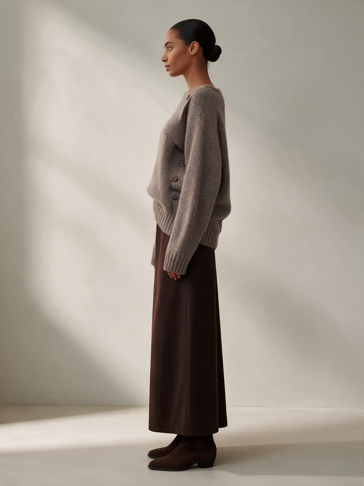 Phyllis-Estelle | Women's Off-Shoulder Knit Sweater & Maxi Skirt Set
