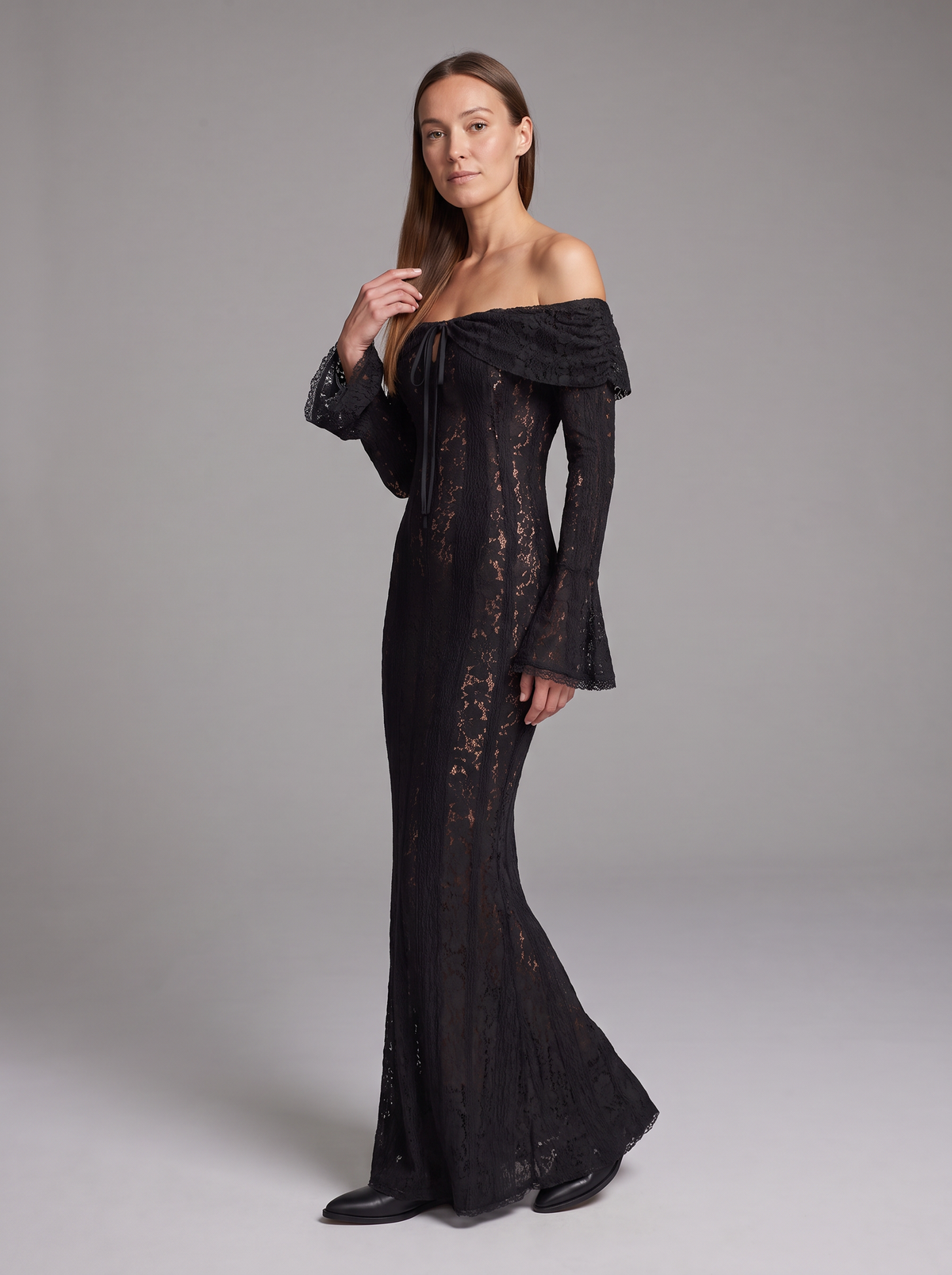 Nadine | Women's Off-Shoulder Sequin Maxi Dress