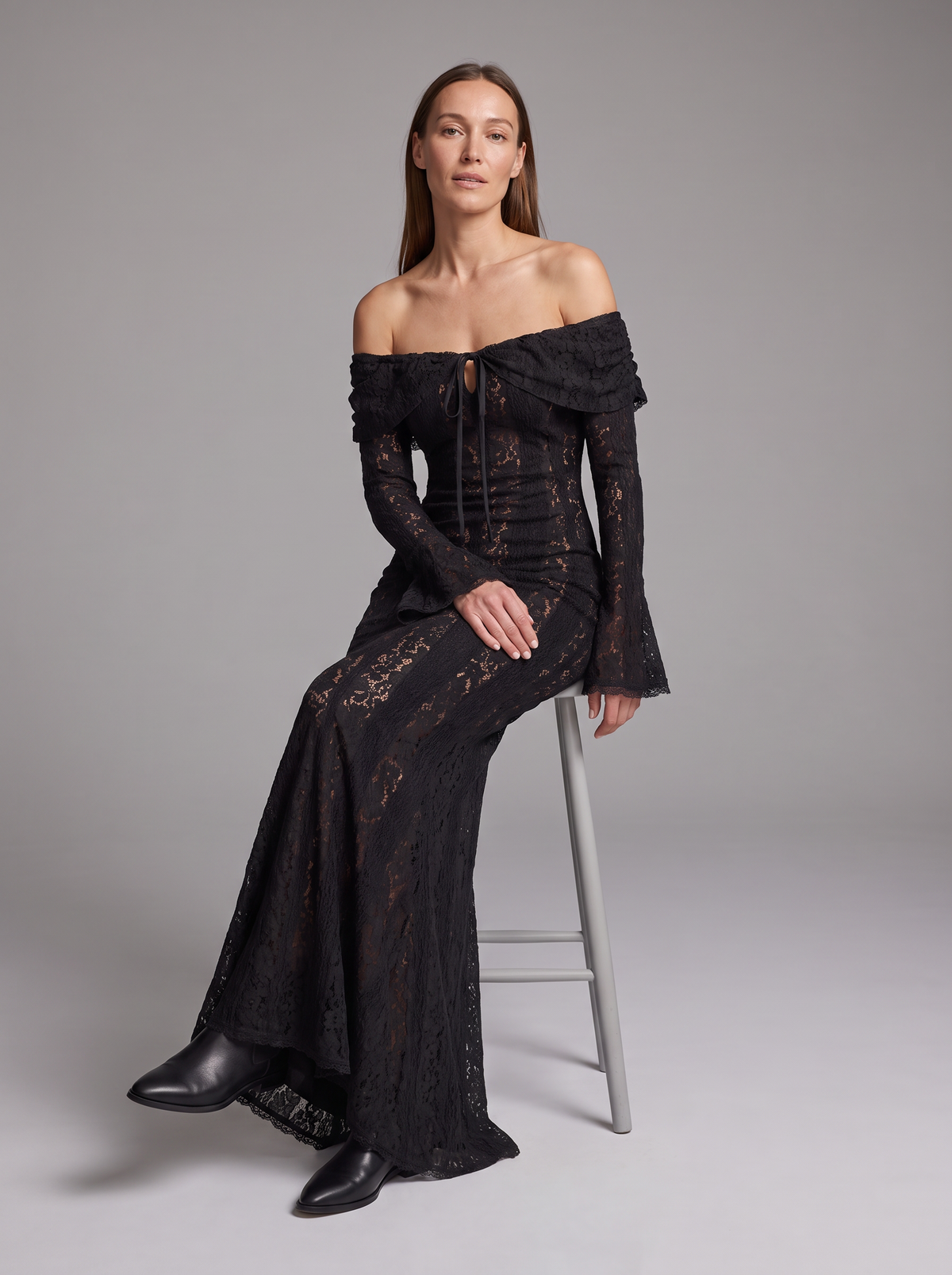 Nadine | Women's Off-Shoulder Sequin Maxi Dress