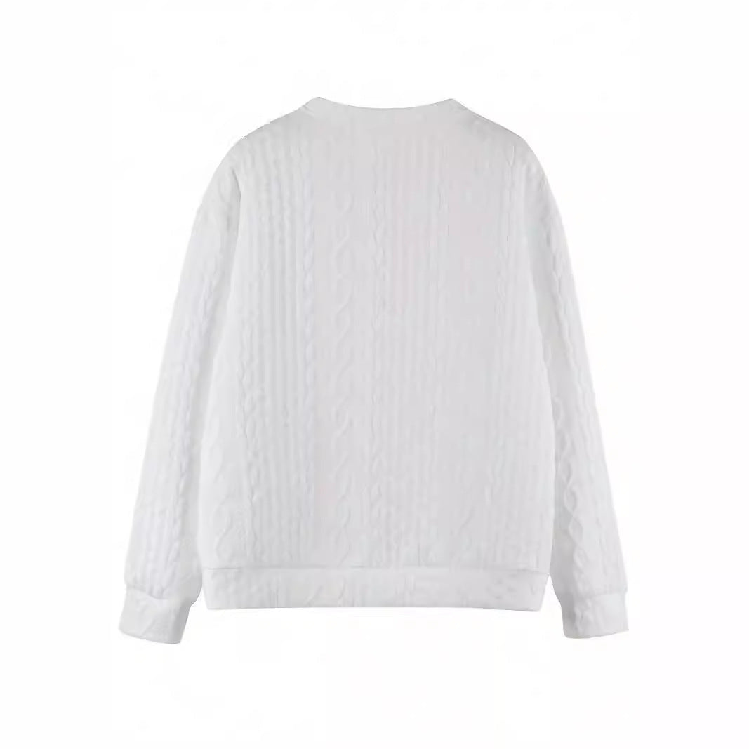Cornelia-Edith | Women's Oversized Cable-Knit Sweatshirt with Ribbed Hem