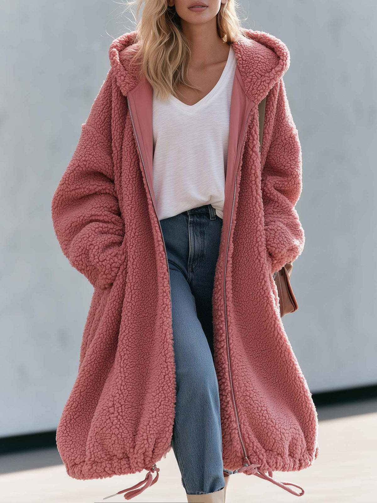 Winifred-Selma | Women's Oversized Hooded Teddy Coat