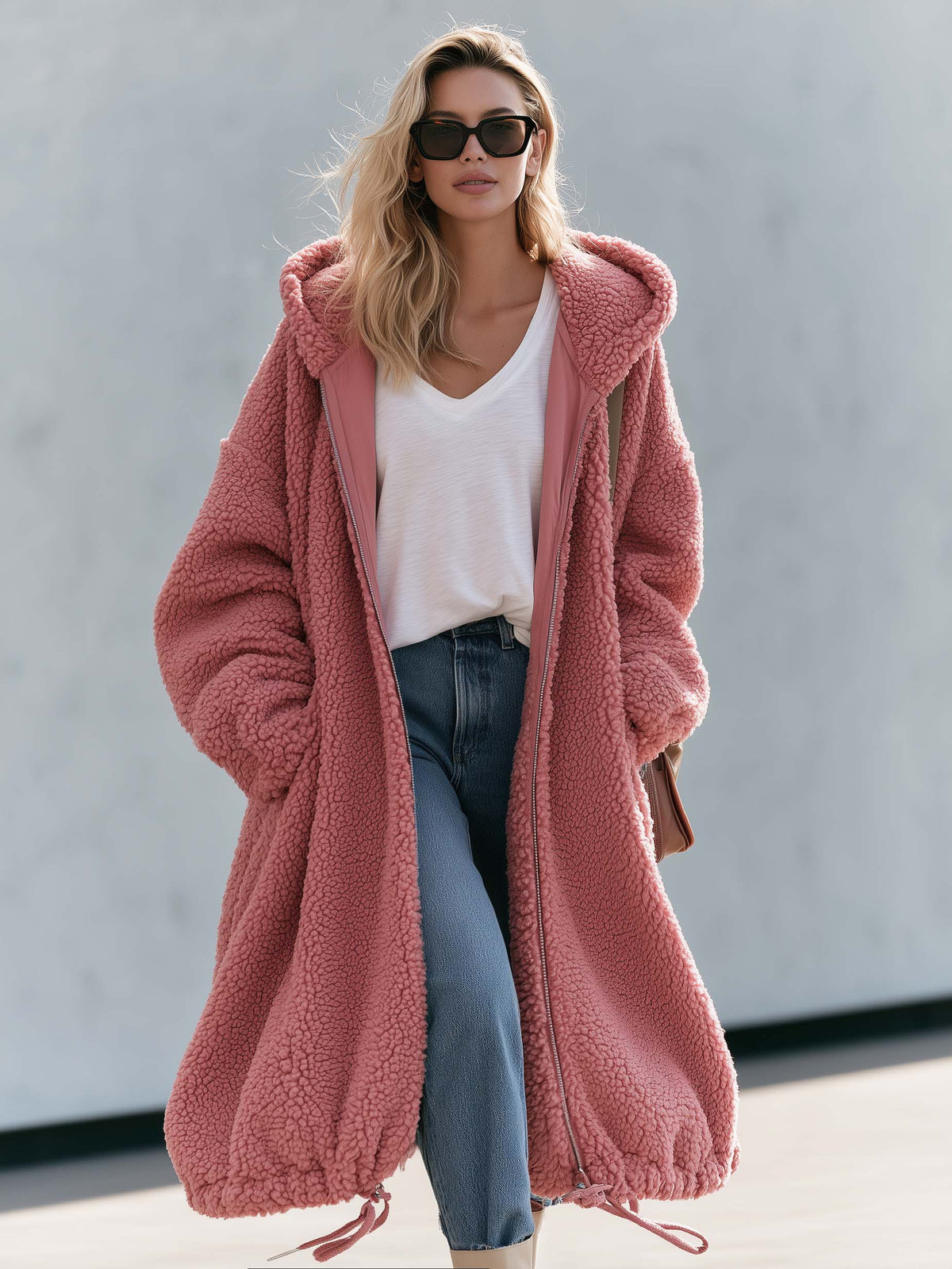 Winifred-Selma | Women's Oversized Hooded Teddy Coat