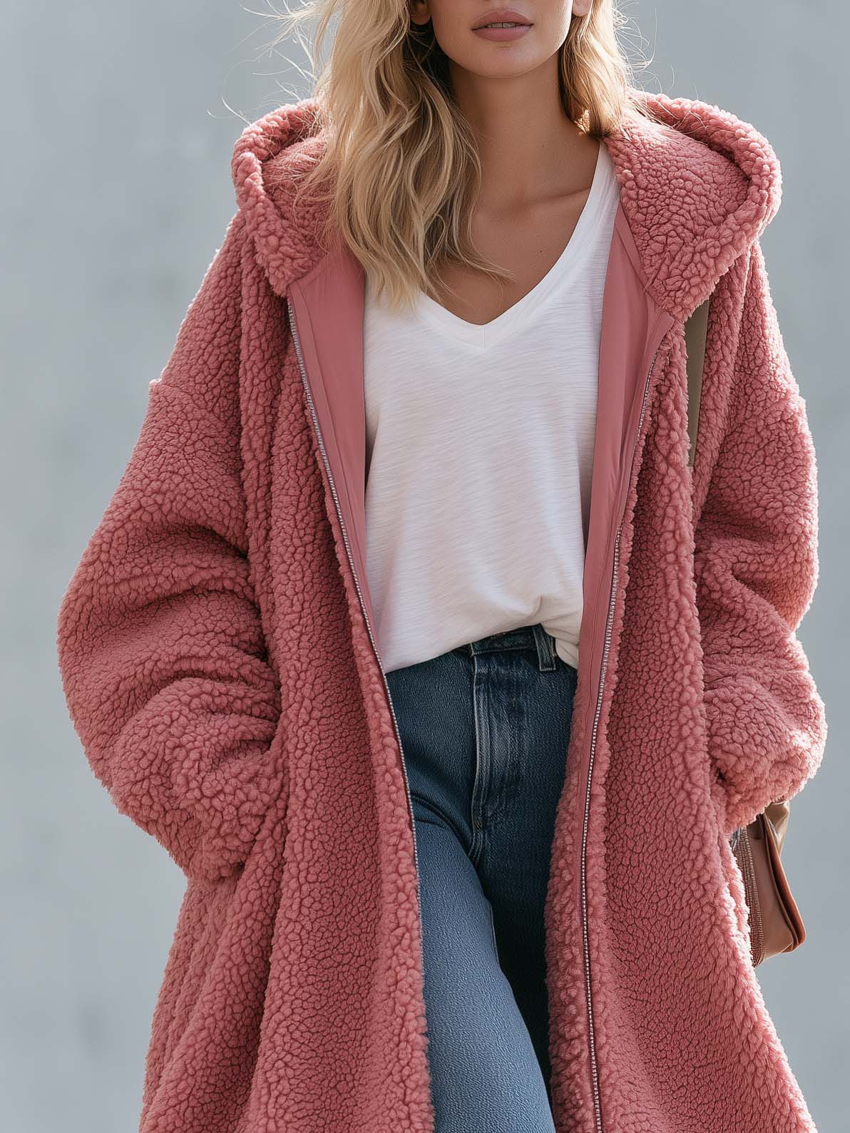 Winifred-Selma | Women's Oversized Hooded Teddy Coat
