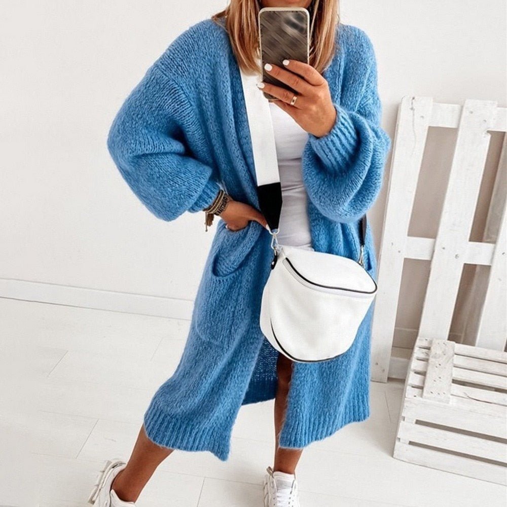 Rosemary | Women's Oversized Open-Front Cardigan with Balloon Sleeves