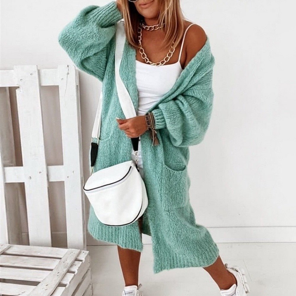 Rosemary | Women's Oversized Open-Front Cardigan with Balloon Sleeves