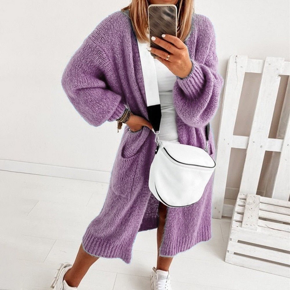 Rosemary | Women's Oversized Open-Front Cardigan with Balloon Sleeves