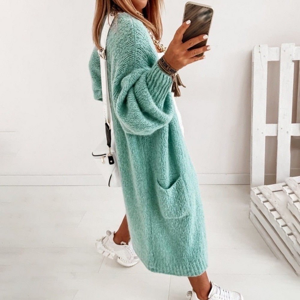 Rosemary | Women's Oversized Open-Front Cardigan with Balloon Sleeves