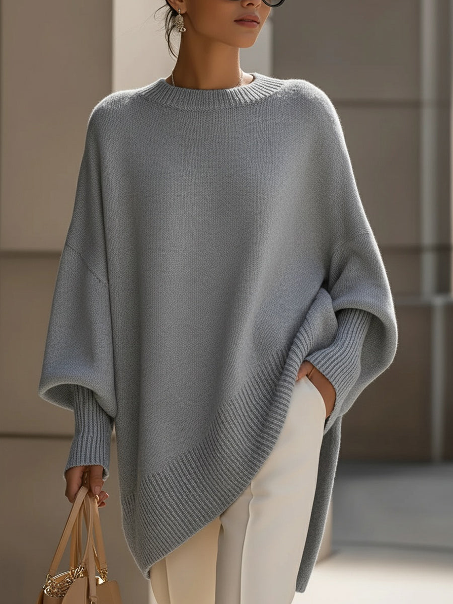 Miriam | Women's Oversized Ribbed-Knit Crewneck Sweater