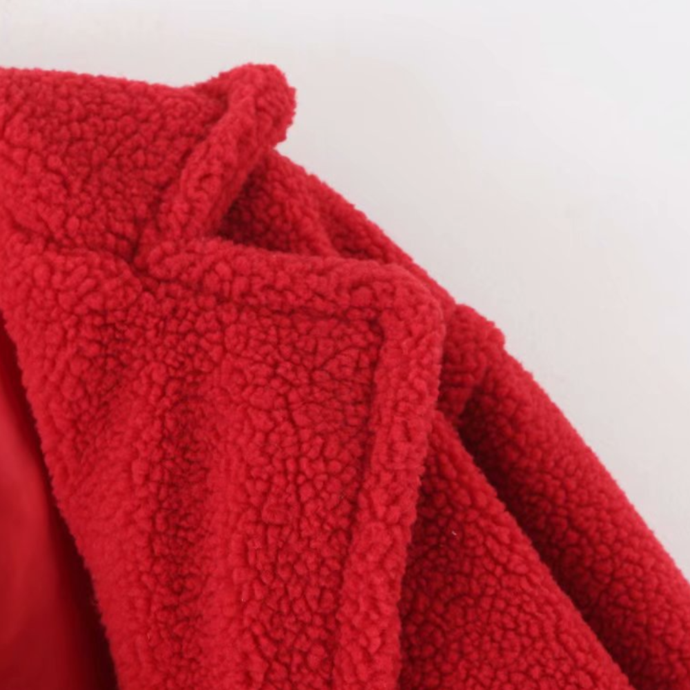 Rhea-Lucille | Women's Oversized Teddy Fleece Hooded Jacket