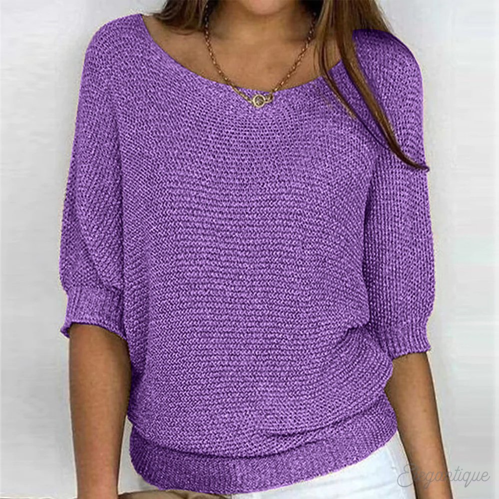 Rosemary-Miriam | Women's Oversized Textured-Knit Crew Neck Jumper