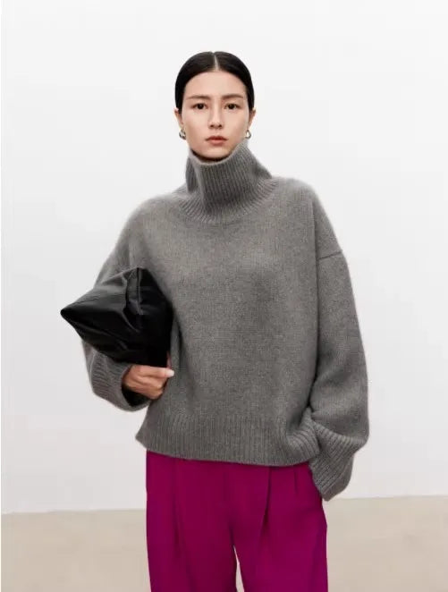 Birgit-Martha | Women's Oversized Turtleneck Cashmere Pullover
