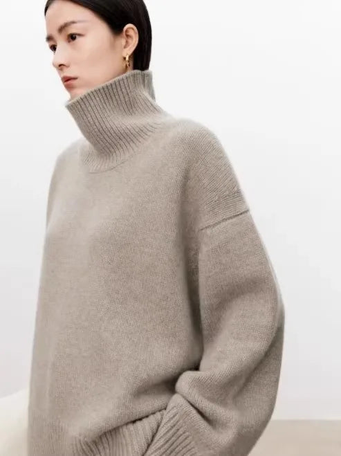 Birgit-Martha | Women's Oversized Turtleneck Cashmere Pullover