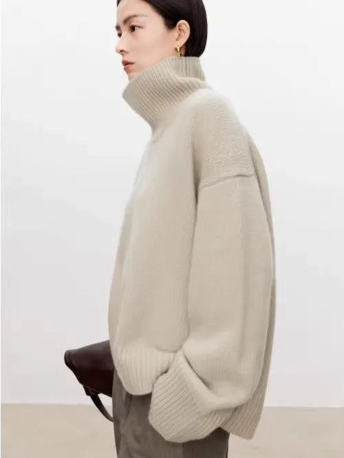 Birgit-Martha | Women's Oversized Turtleneck Cashmere Pullover