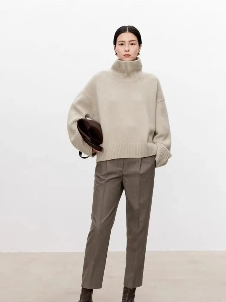 Birgit-Martha | Women's Oversized Turtleneck Cashmere Pullover