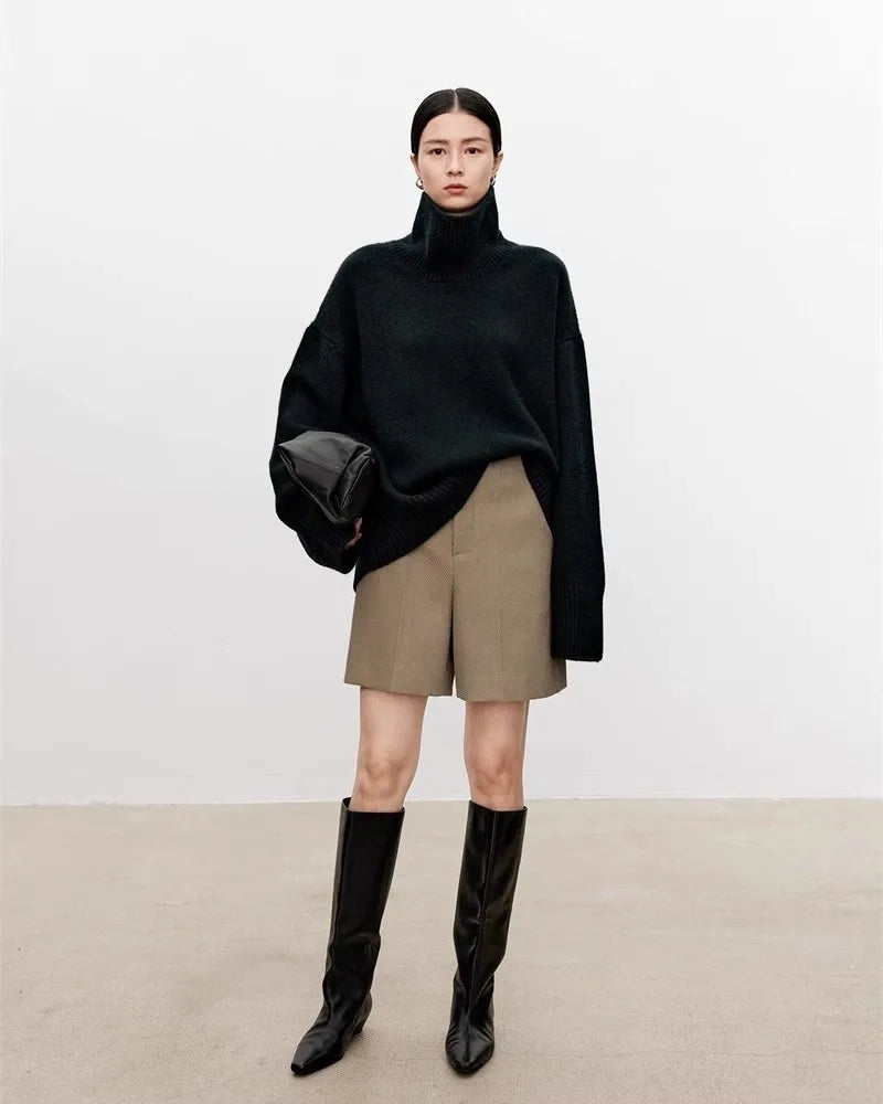 Birgit-Martha | Women's Oversized Turtleneck Cashmere Pullover