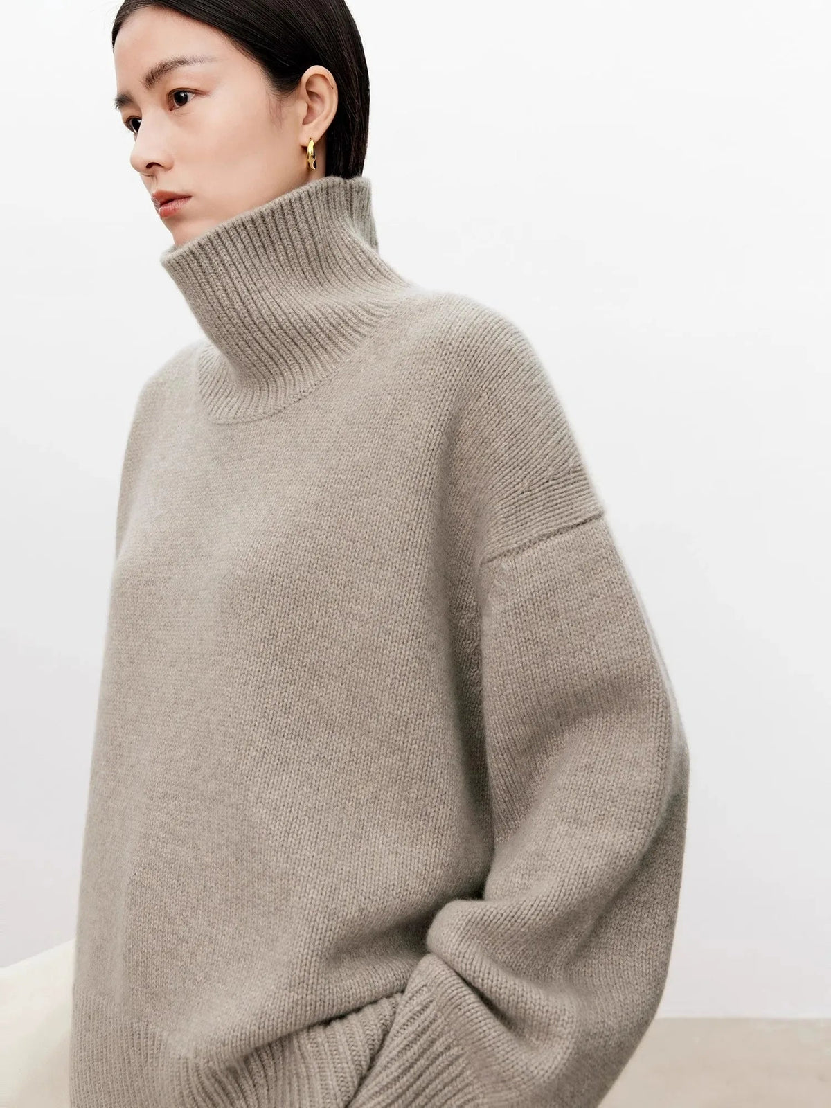 Birgit-Martha | Women's Oversized Turtleneck Cashmere Pullover
