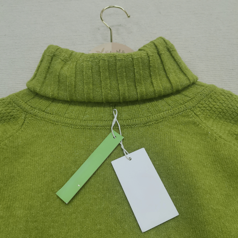 Olive-Pearl | Women's Oversized Turtleneck Jumper