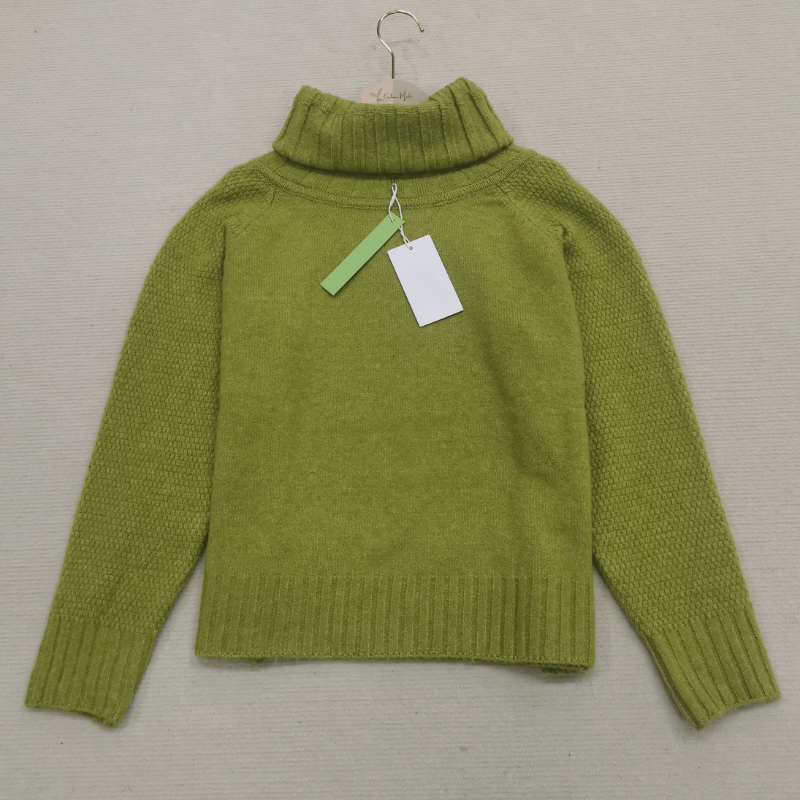 Olive-Pearl | Women's Oversized Turtleneck Jumper