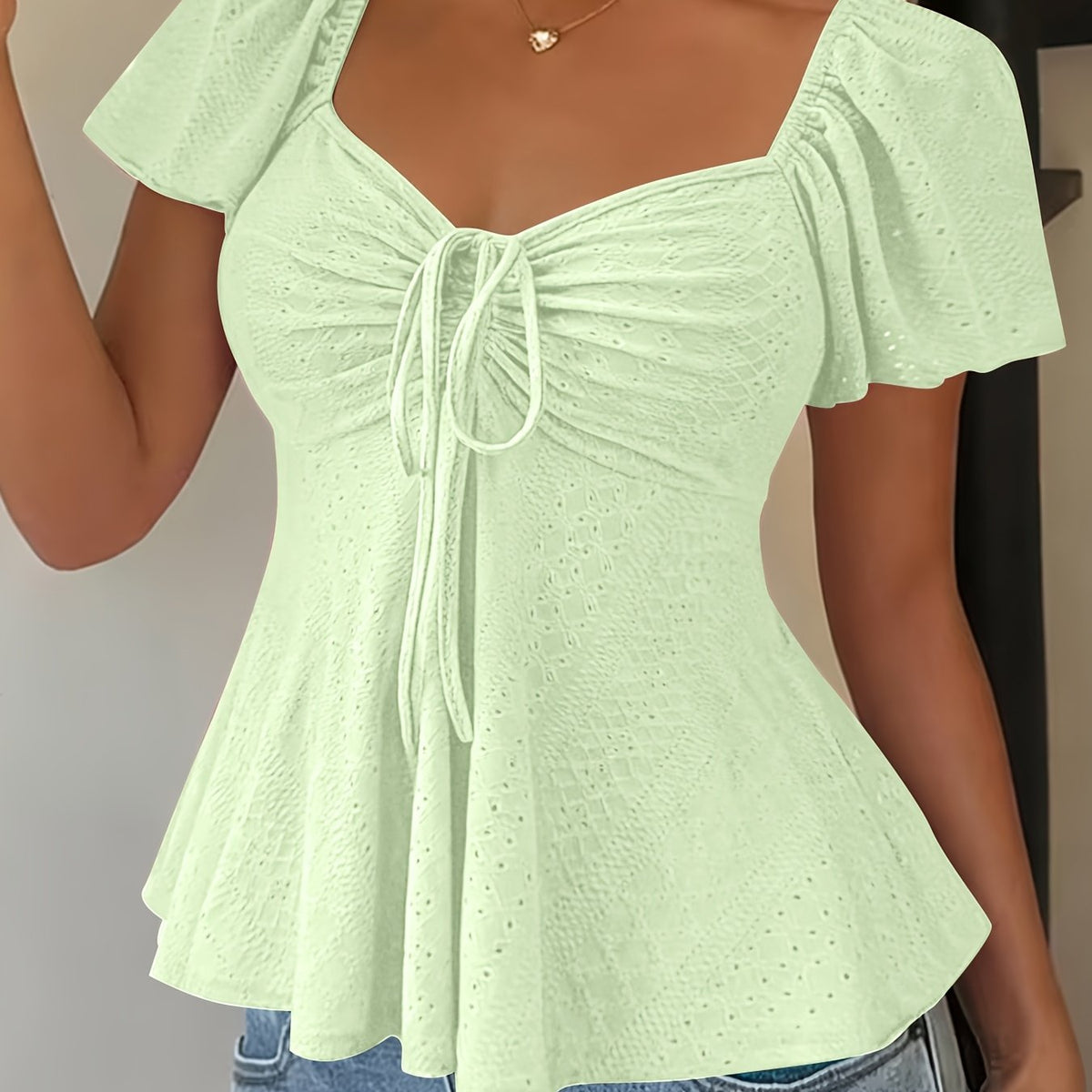 Bianca-Louisa | Women's Peplum Puff-Sleeve Blouse