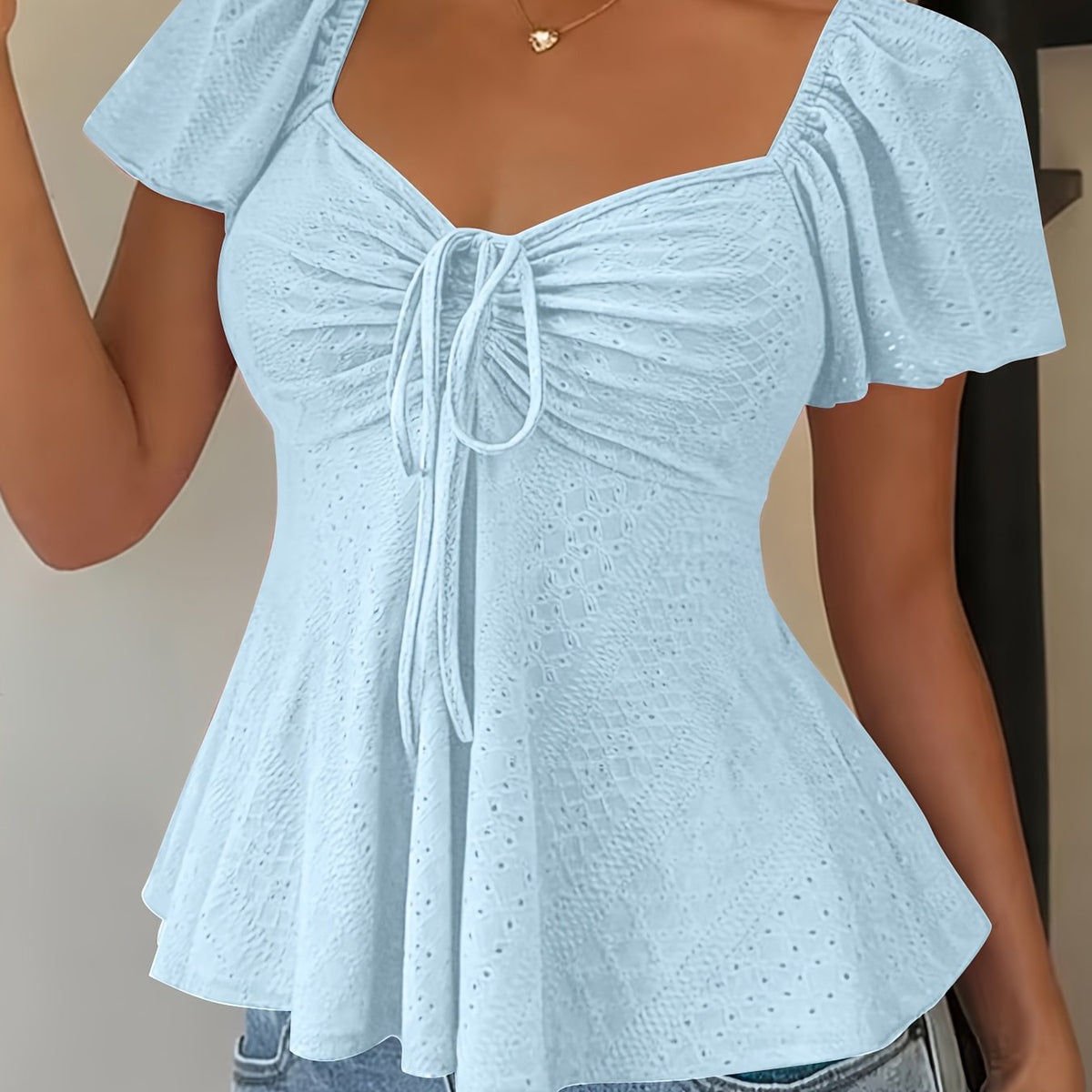 Bianca-Louisa | Women's Peplum Puff-Sleeve Blouse