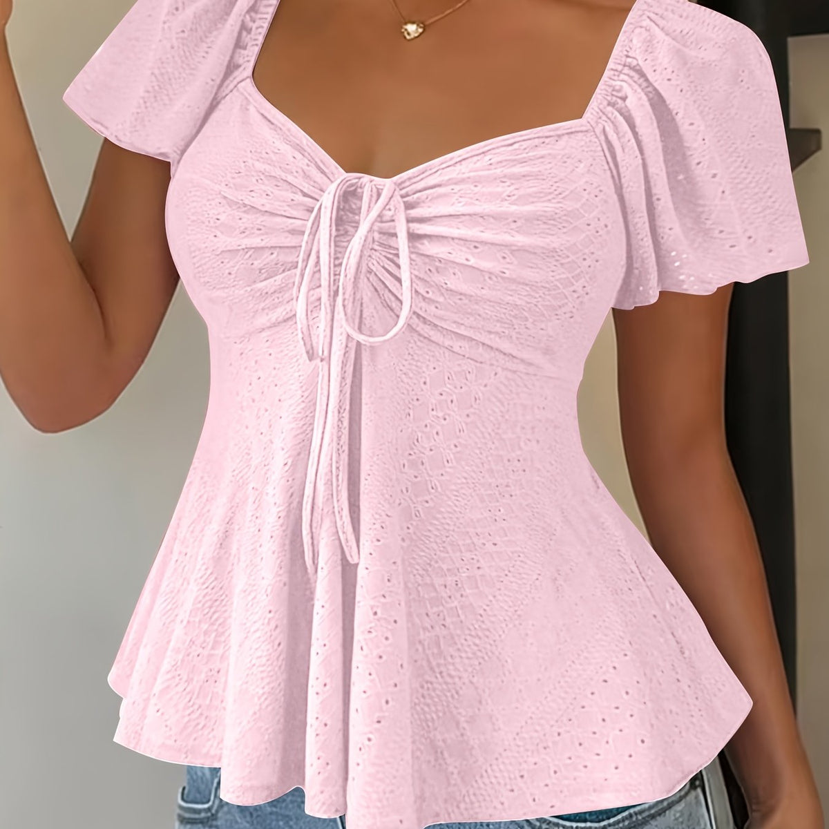 Bianca-Louisa | Women's Peplum Puff-Sleeve Blouse