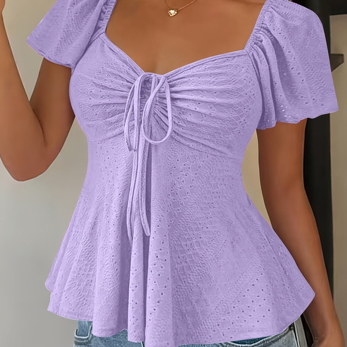 Bianca-Louisa | Women's Peplum Puff-Sleeve Blouse