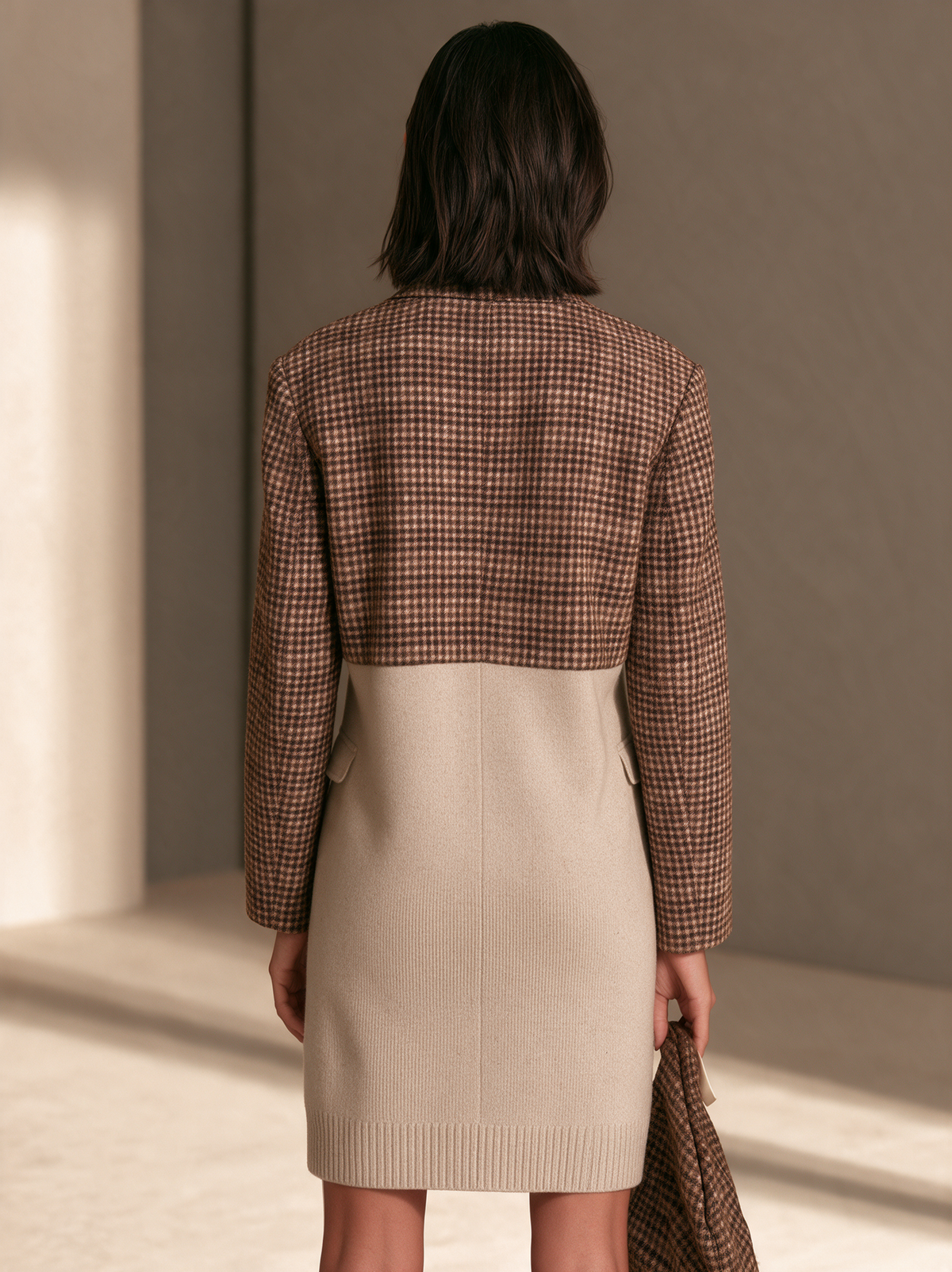 Simone | Women's Plaid Color-Block Blazer Mini Dress