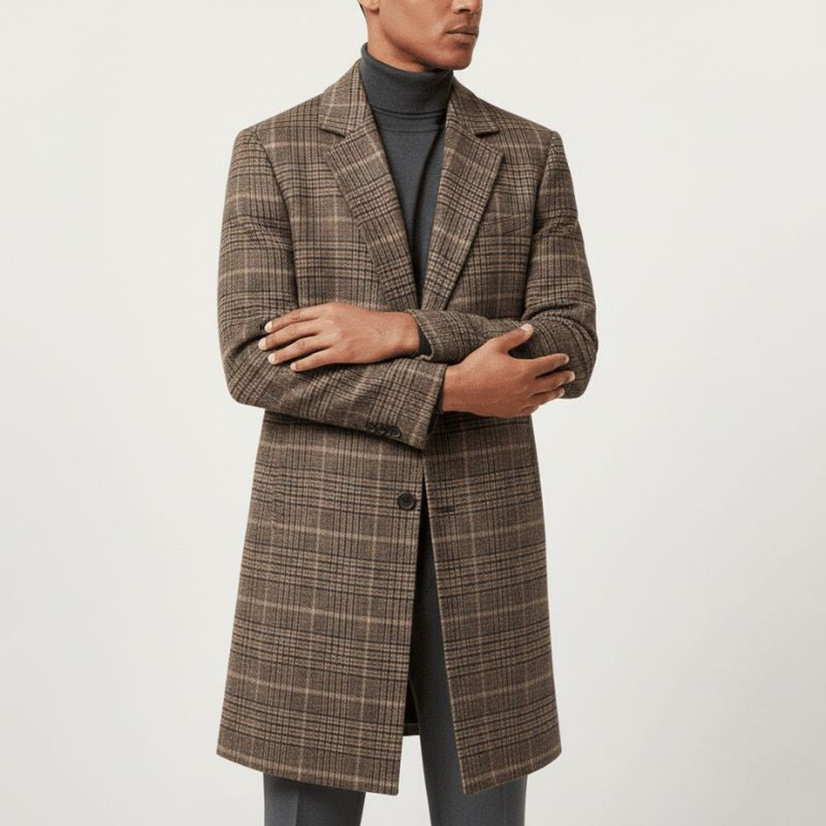 Greta-Frances | Women's Plaid Wool Longline Trench Coat
