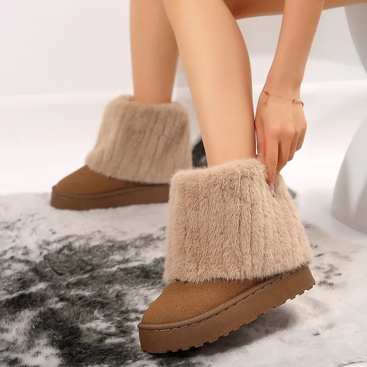 Harriet-Irene | Women's Platform Fur-Trim Winter Boots
