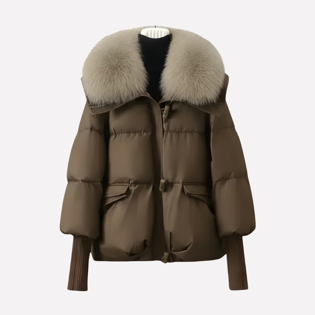 Ramona | Women's Quilted Puffer Jacket with Faux Fur Collar