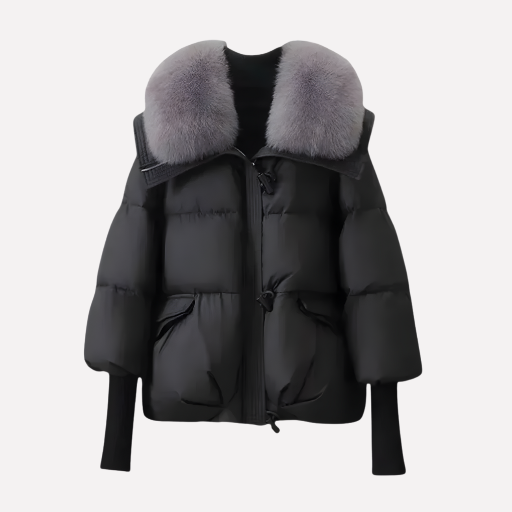 Ramona | Women's Quilted Puffer Jacket with Faux Fur Collar