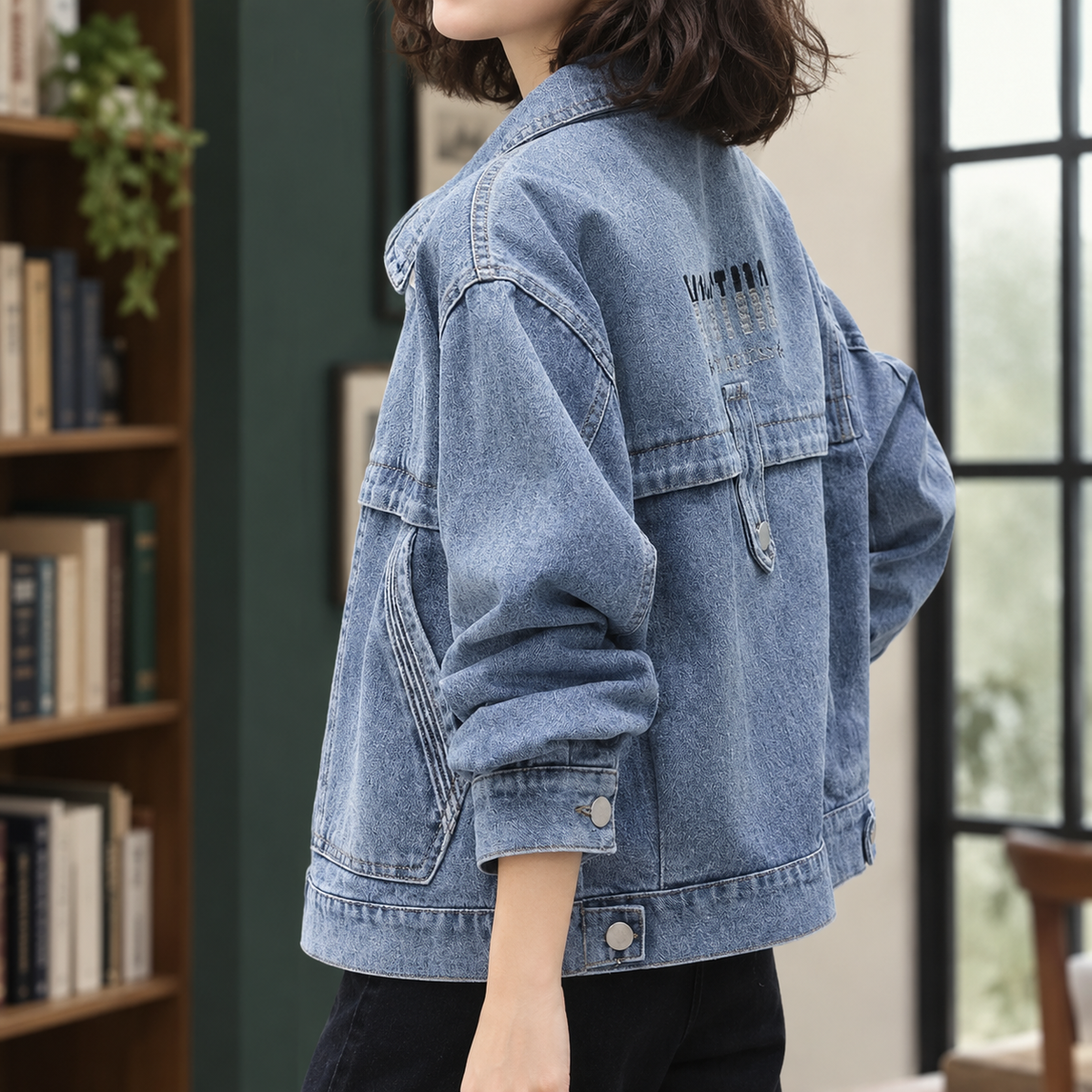 Louisa | Women's Relaxed Dropped-Shoulder Denim Trucker Jacket