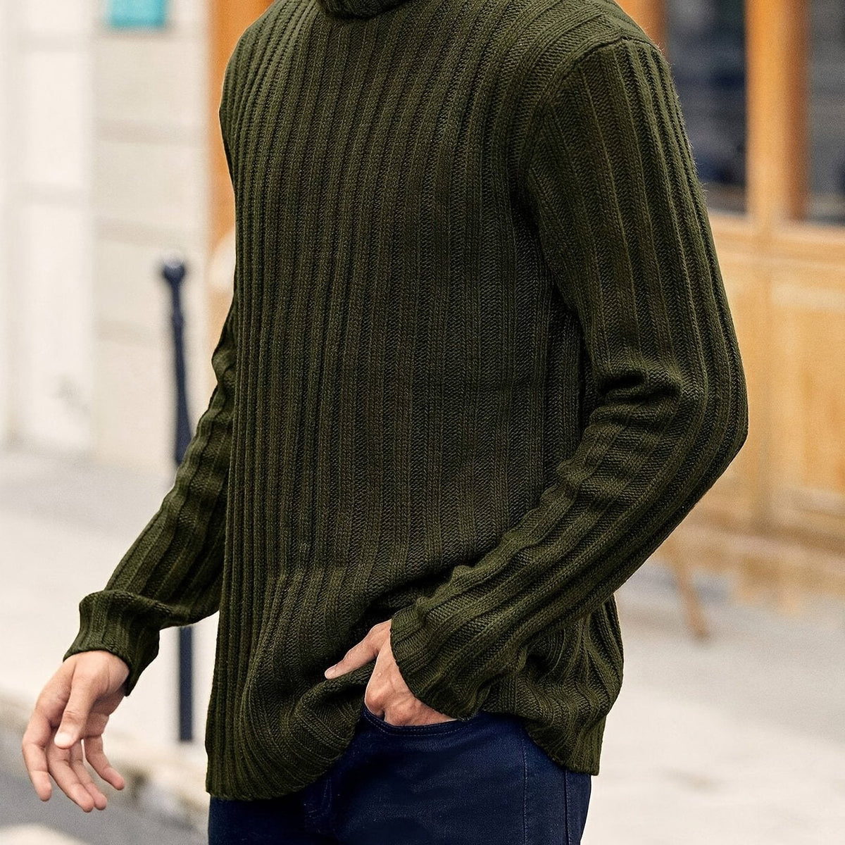 Esther-Patricia | Women's Ribbed High-Neck Relaxed-Fit Sweater